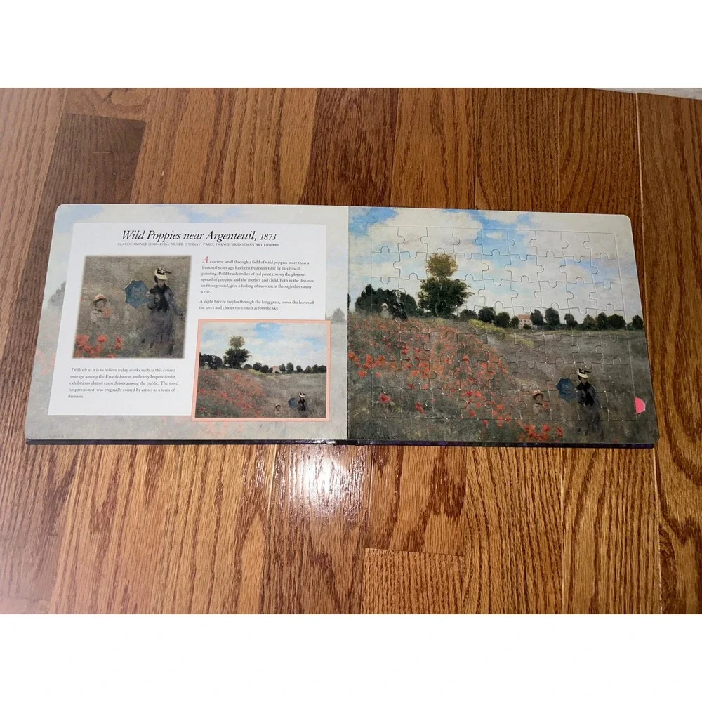 Claude Monet Jigsaw Book with Six 63-Piece Jigsaw Puzzles Impressionist Art